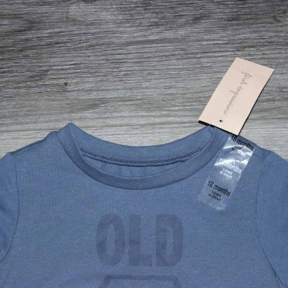 First Impressions Infant/Toddler Long Sleeve T-shirt-Blue-size 18 Months-NWT